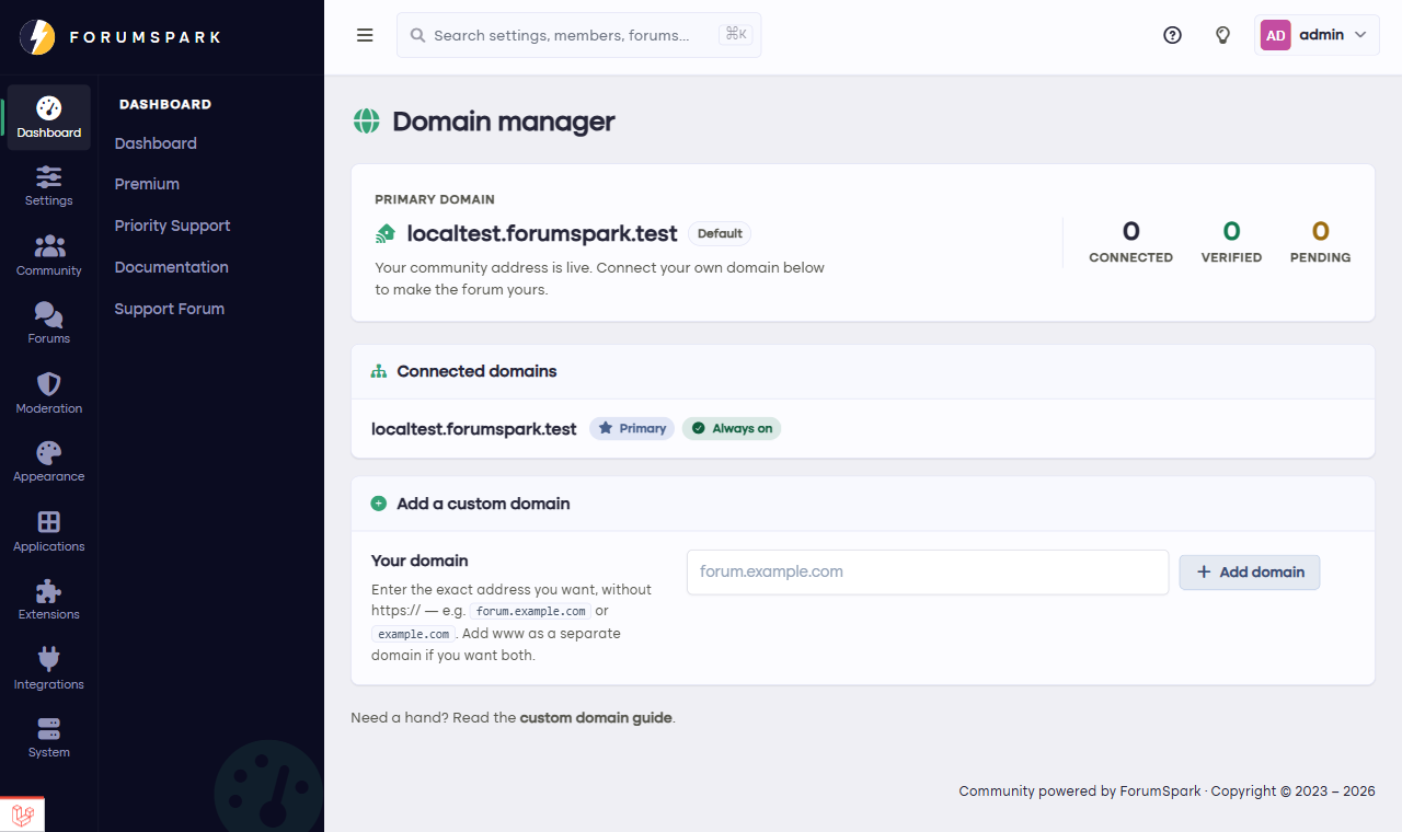 The domain manager