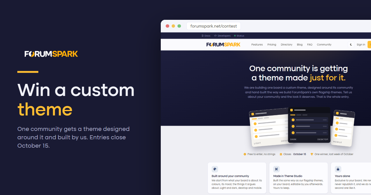 Enter to win a custom theme!