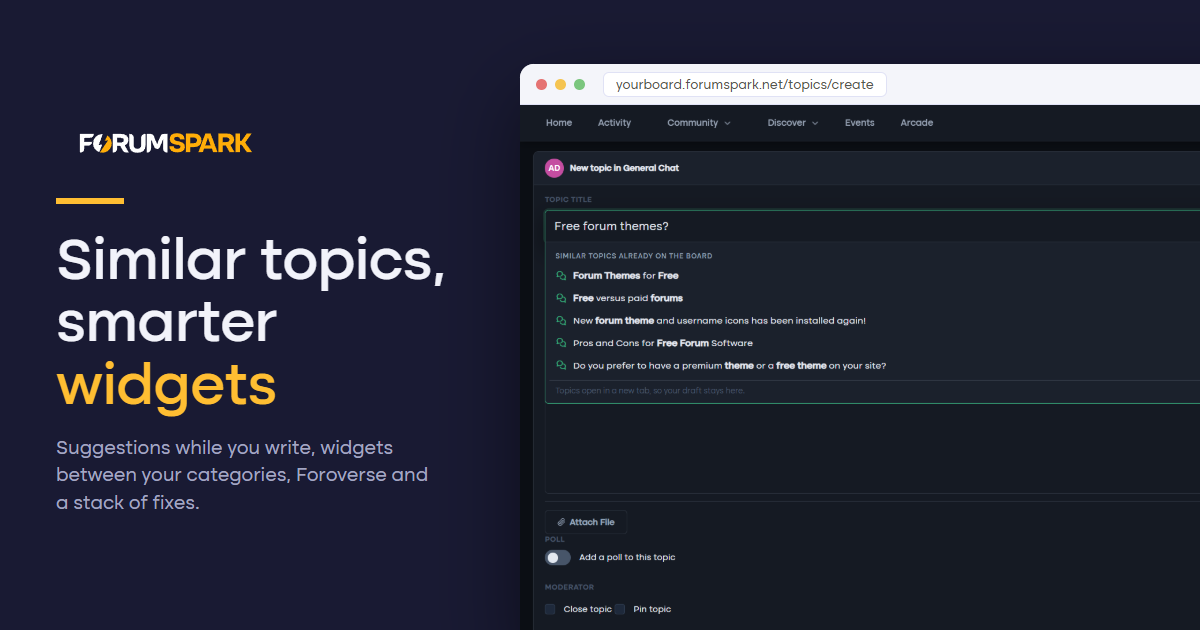 Similar topics, smarter widgets and Foroverse